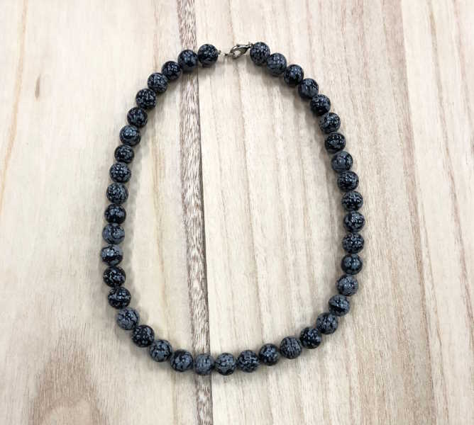 Gargantilla obsidiana nevada bola 12 mm